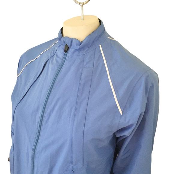 ASICS Mesh Lined Windbreaker Jacket Zip pockets Reflective Media pocket SZ M - Picture 4 of 12